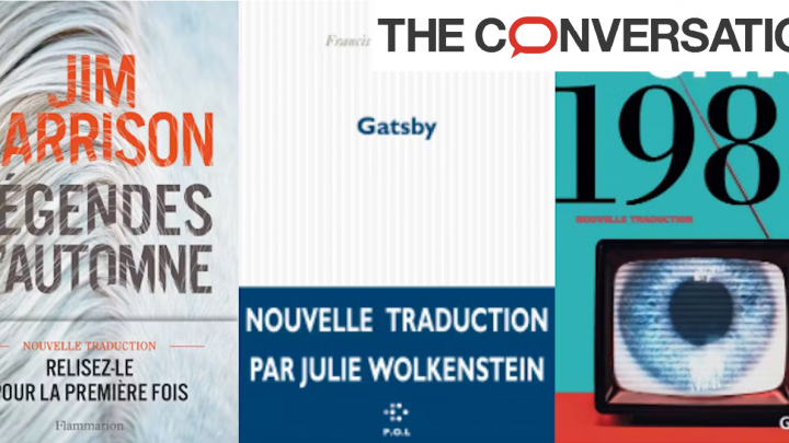 Couverture des livres Légendes d'Automne, Gasby et 1984 avec mention d'une nouvelle traduction