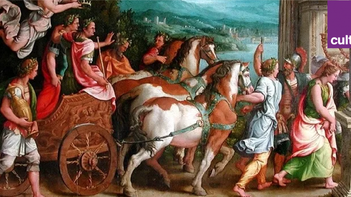 Le Triomphe de Titus et Vespasien, de Giulio Romano au musée du Louvre.